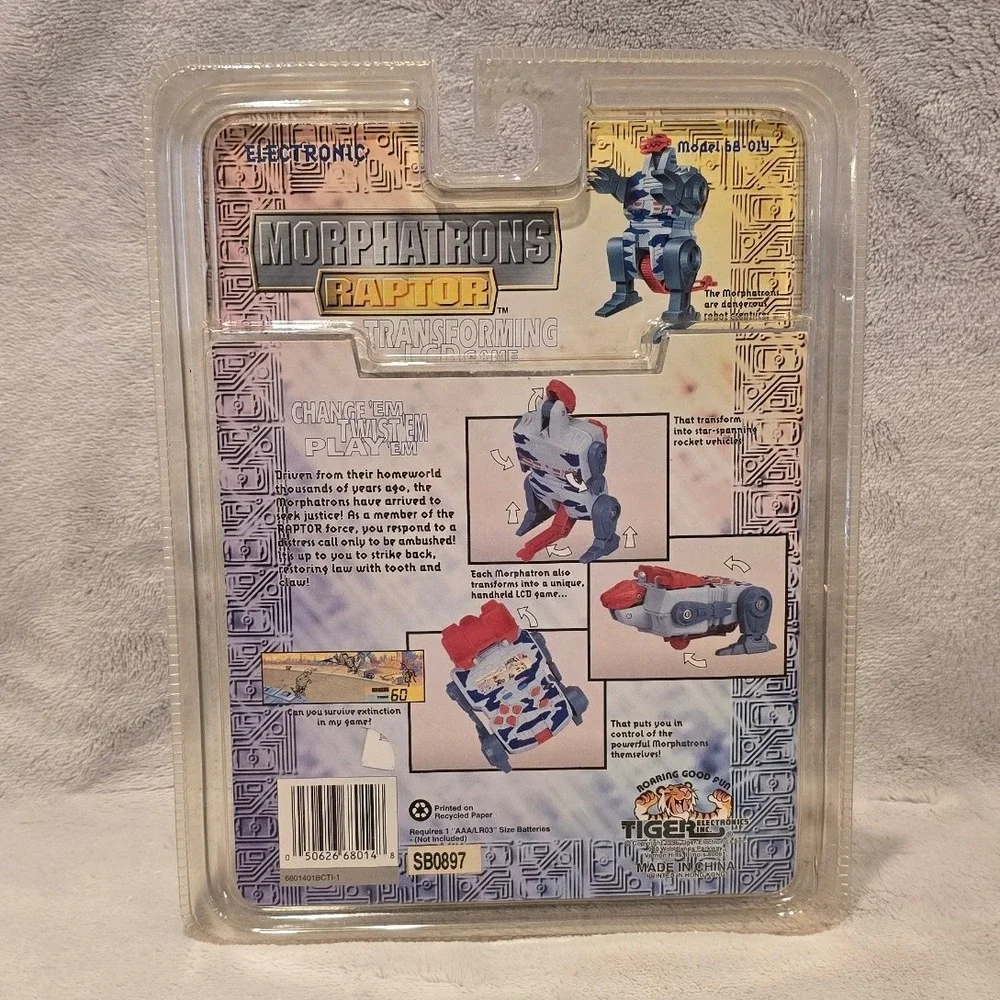 Vtg 1996 Tiger Electronics Morphatrons Raptor‎ Transforming LCD Game New 68-014